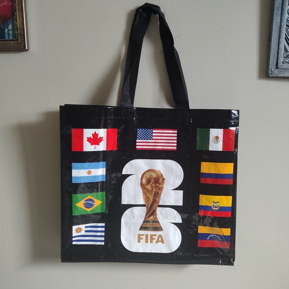 FIFA Black Tote Bag with World Flags